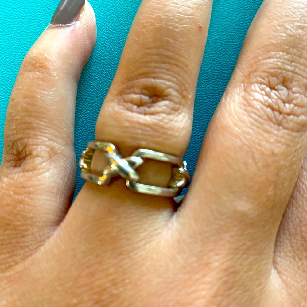 Tiffany and co sterling silver signature X ring